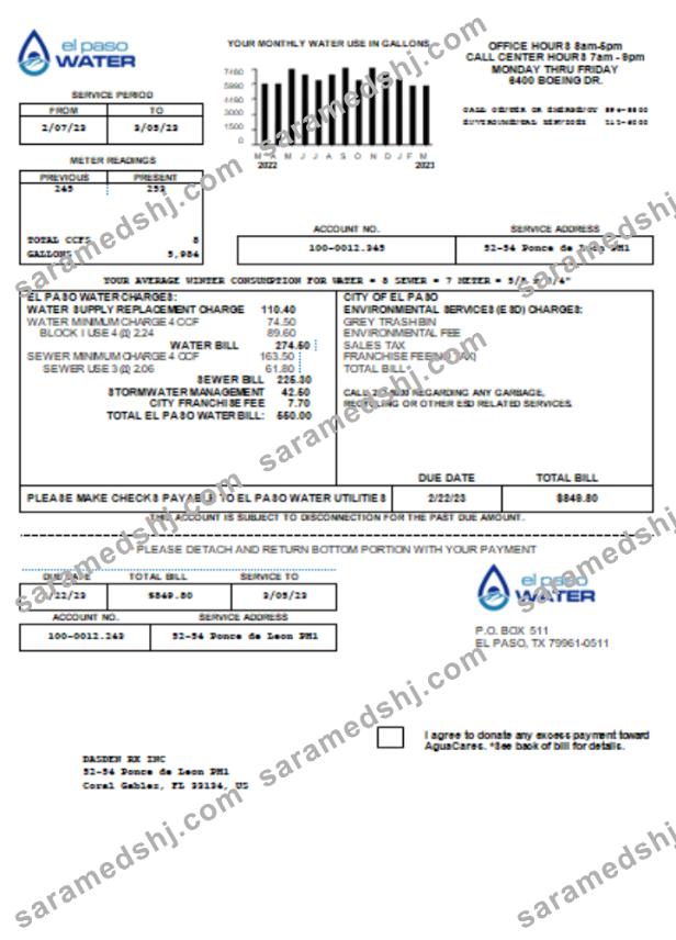 Texas El Paso Water utility business bill, SCR
